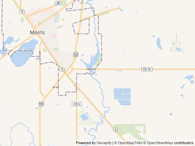Map of Pomme de Terre Campground location at Morris, MN, United States