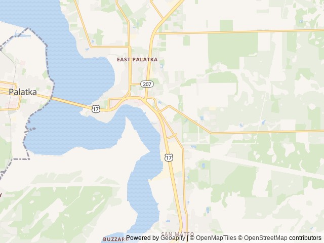 Map of Northflow RV Resort and Marina, East Palatka, Florida location at Palatka, FL, United States
