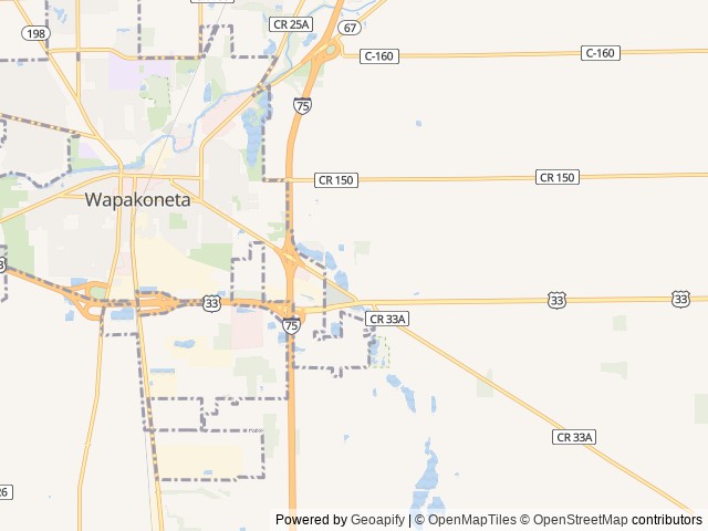 Map of Arrowhead Lakes Resort location at Wapakoneta, OH, United States