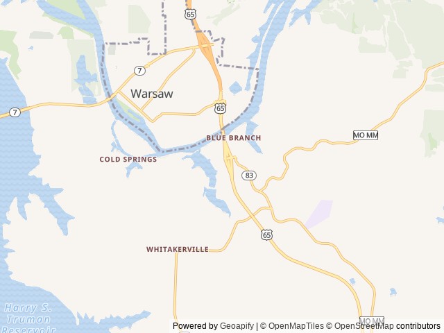 Map for The Shinnventure near Warsaw, MO