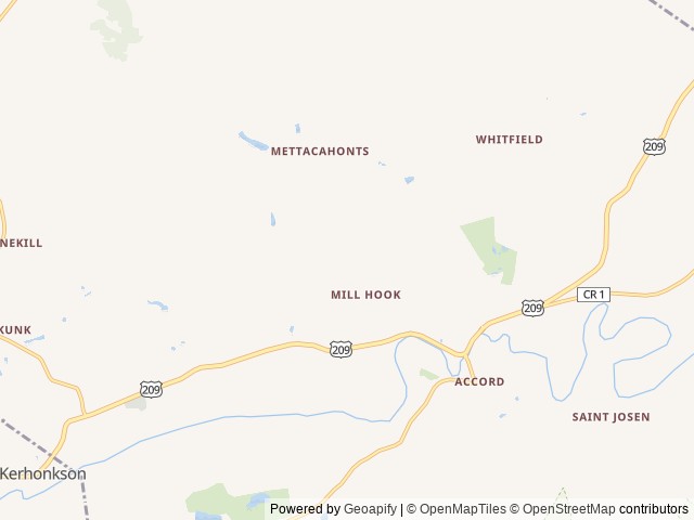 Map of Thousand Trails Rondout Valley location at Accord, NY, United States