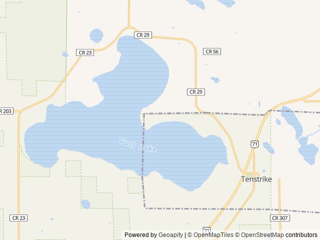 Map of Birch Haven Campground LLC location at Tenstrike, MN, United States