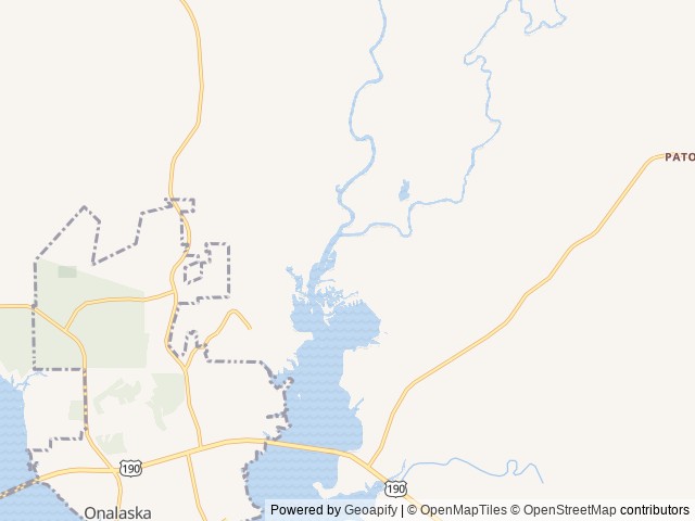Map of Two Creeks Crossing Resort location at Kennard, TX, United States