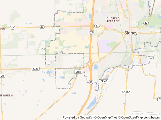 Map of Love's RV Hookup-Sidney OH 747 location at Sidney, OH, United States