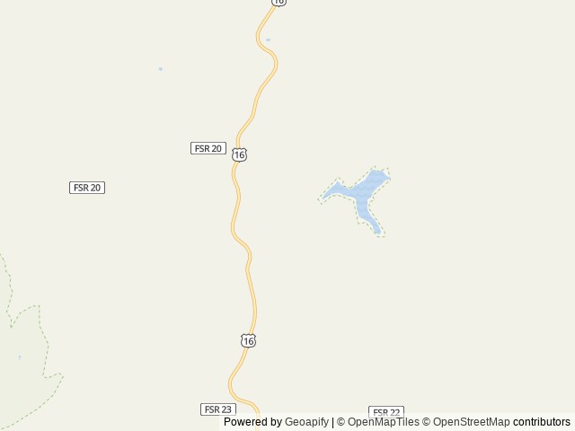 Map of Tie Hack location at Buffalo, WY, United States