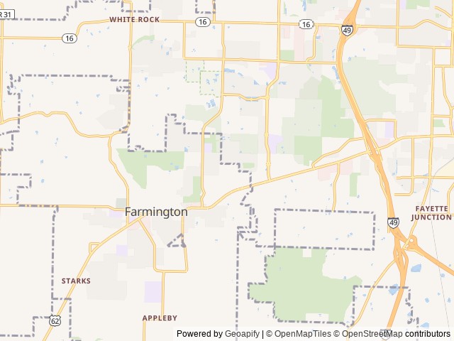 Map of Ozark Canopy Farmington location at Farmington, AR, United States
