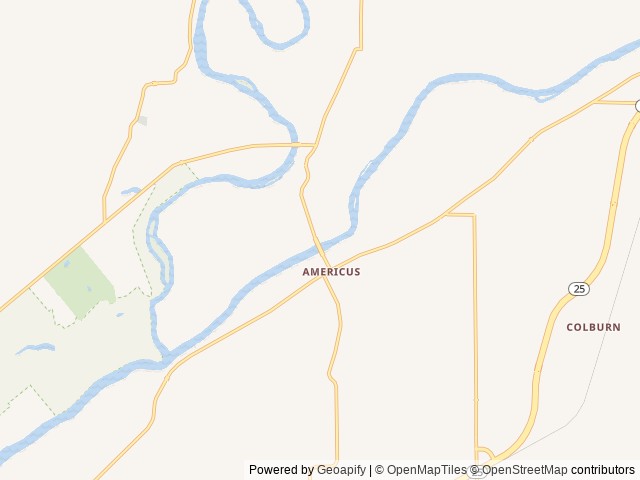 Map of Wolfe's Leisure Time Campground location at Americus, IN, United States
