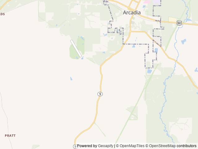 Map of Bonnie & Clyde RV Park location at Arcadia, LA, United States