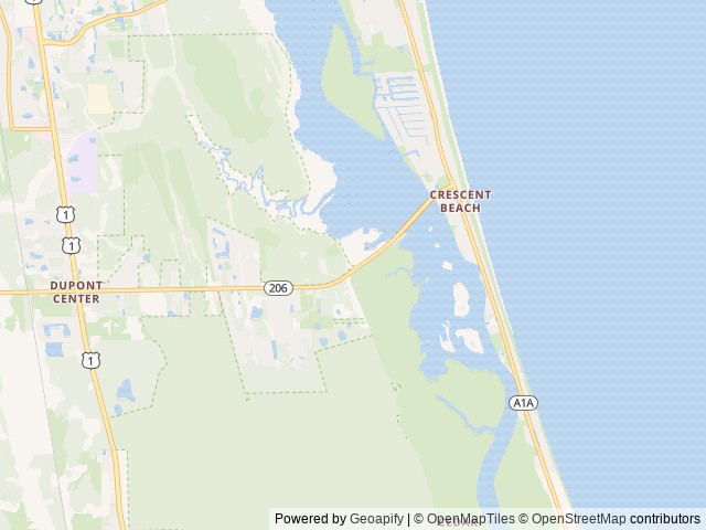 Map of Moses Creek Conservation Area SJRWMD location at St. Augustine, FL, United States