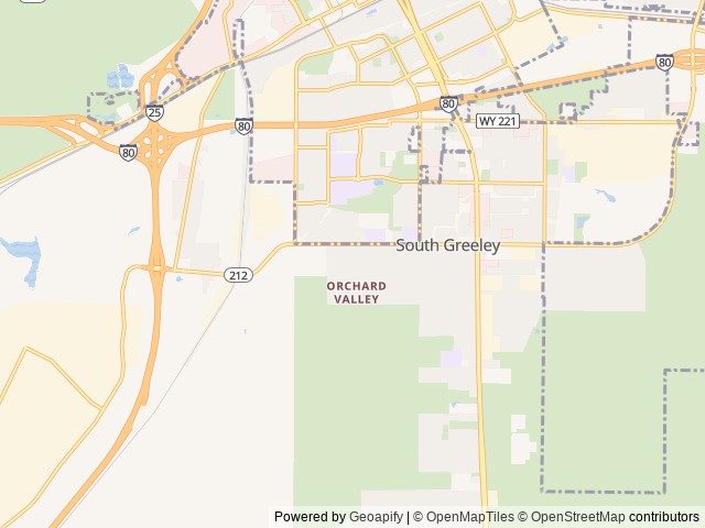 Map of Cheyenne Sky RV Park location at Cheyenne, WY, United States