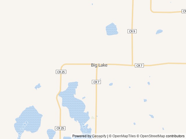 Map of Big Lake Golf Resort location at Cloquet, MN, United States