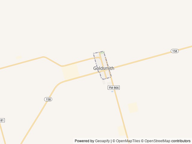 Map of Goldsmith Housing & RV Park location at Goldsmith, TX, United States