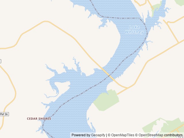 Map of Cedron Creek location at Morgan, TX, United States