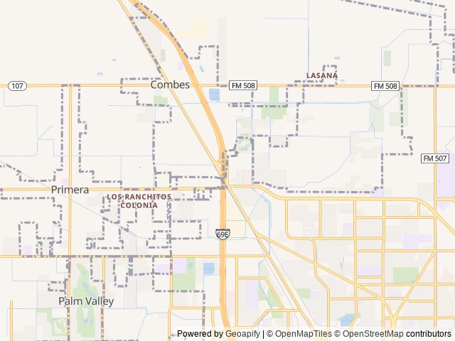 Map of Encore Sunshine location at Harlingen, TX, United States