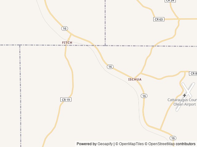 Map of Campground Adventures location at Hinsdale, NY, United States