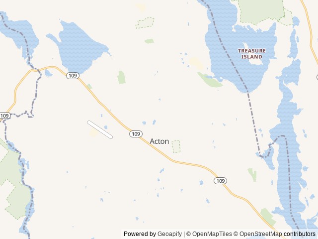 Map of Pine Ridge Campground location at Acton, ME, United States