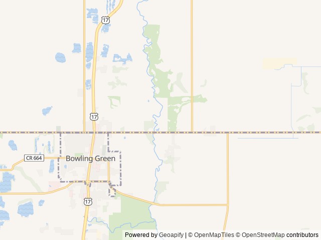 Map of Peace River Oaks location at Bowling Green, FL, United States