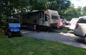 Spacious camper with King master bed.