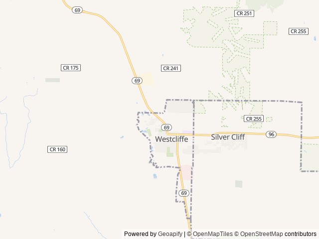 Map for Spacious GLAMPING in “Big Gem” near Westcliffe, CO