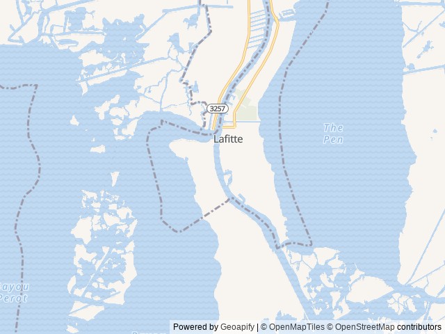 Map of Jean Lafitte Harbor location at Belle Chasse, LA, United States