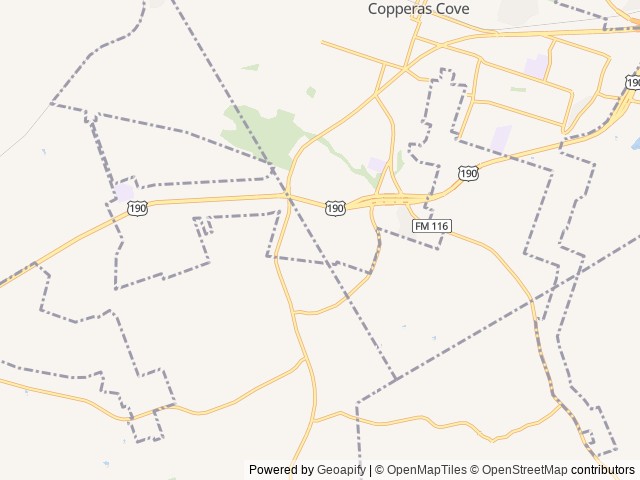 Map of Joy Drive In RV Resort location at Copperas Cove, TX, United States