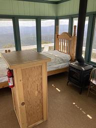 Inside cab looking south