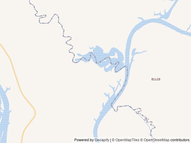 Map of Chilatchee Creek location at Alberta, AL, United States
