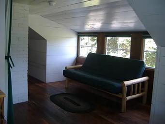 Upstairs Futon couch/queen bed