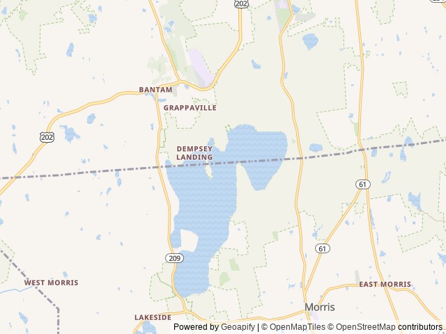 Map of White Memorial Family Campground location at Bantam, CT, United States