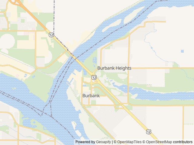 Map of Hood Park location at Burbank, WA, United States