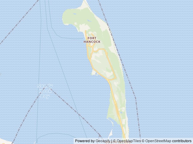 Map of Camp Gateway - Sandy Hook location at Highlands, NJ, United States