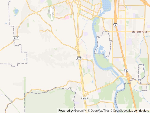 Map of Green Acres RV Park location at Redding, CA, United States