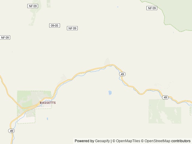 Map of Sierra location at Nevada City, CA, United States