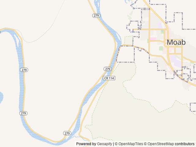 Map of King's Bottom Campground location at Moab, UT, United States