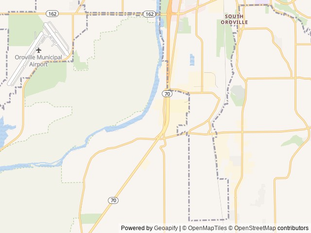 Map of Riffles RV Park & Campground location at Oroville, CA, United States