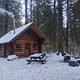 Starrigavan Cabin with snow (front view) 