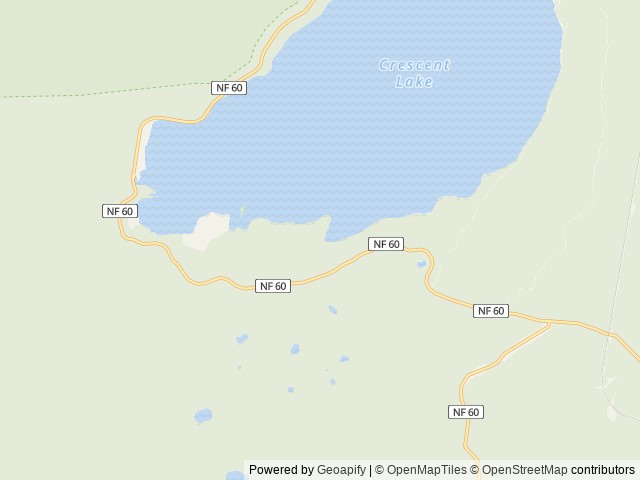 Map of Contorta Flat Campground location at Crescent, OR, United States