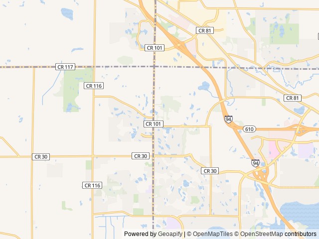 Map of Minneapolis Northwest KOA Journey location at Maple Grove, MN, United States