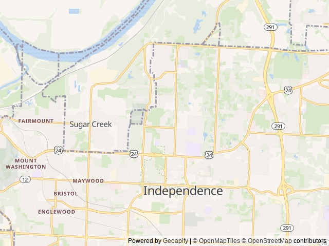 Map for Spacious and Comfortable Class C Motorhome! near Independence, MO
