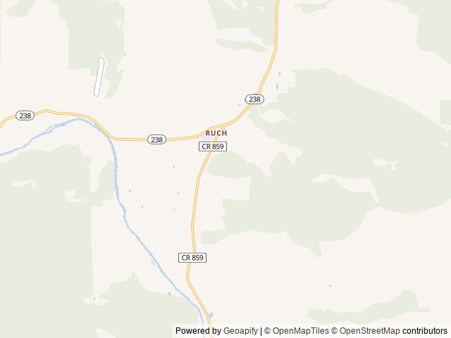 Map of Ryan's Outpost location at Jacksonville, OR, United States