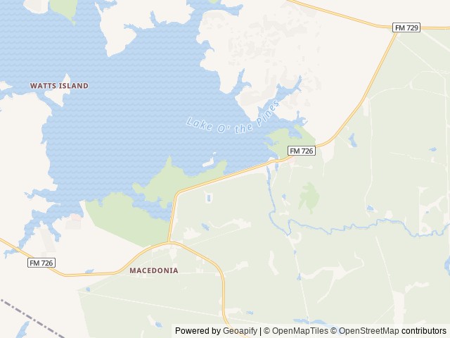 Map of Lakeside Day Use location at Jefferson, TX, United States