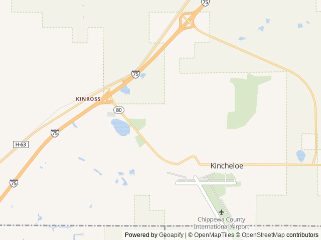 Map of RV West location at Kincheloe, MI, United States