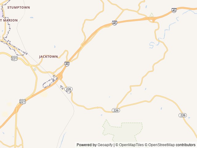 Map of Spacious Skies Hidden Creek location at Marion, NC, United States