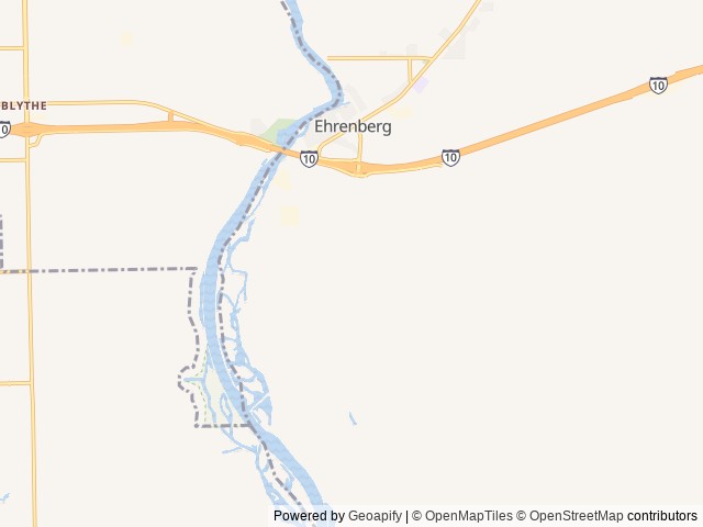 Map of Ehrenberg Sandbowl location at Yuma, AZ, United States