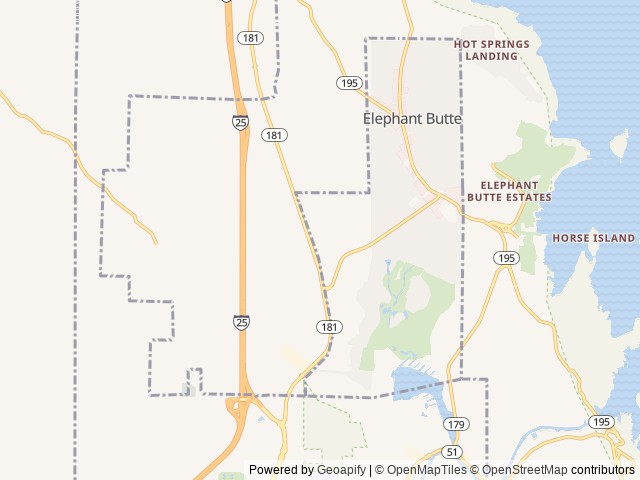 Map of Desert View RV Park location at Elephant Butte, NM, United States