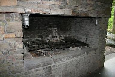 TWIN CREEKS PICNIC PAVILION fireplace grill