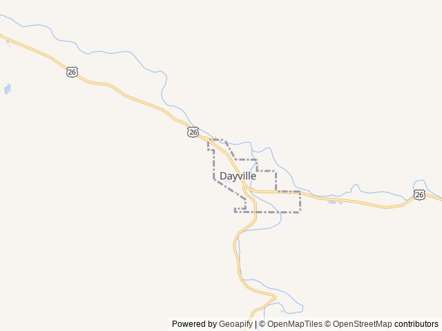Map of Fish House Inn and RV Resort location at Dayville, OR, United States