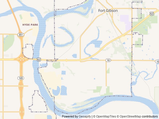 Map of The Farm RV Park location at Fort Gibson, OK, United States