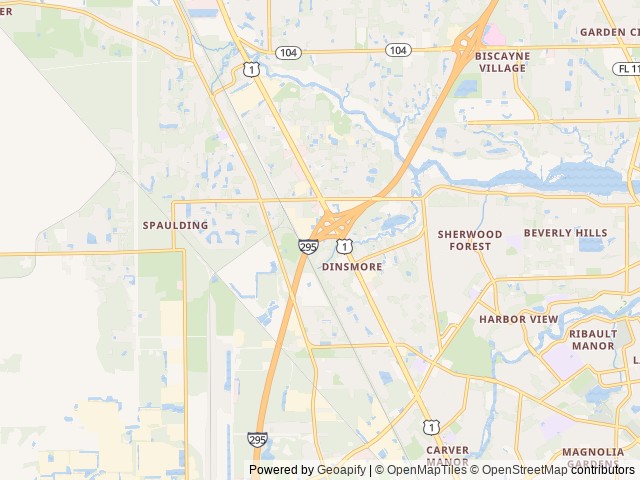 Map of Sunny Oaks RV Park location at Jacksonville, FL, United States