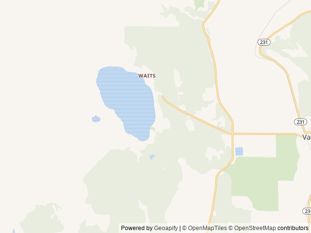 Map of Winona Beach Resort location at Valley, WA, United States